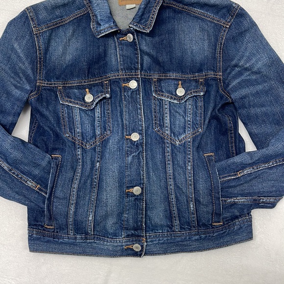 American Eagle Womens Distressed Denim Jean Jacket sz Small - Picture 6 of 10